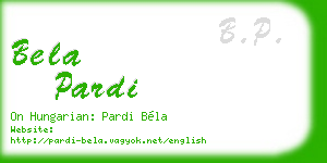 bela pardi business card