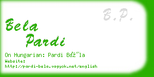 bela pardi business card